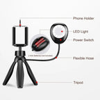 XWJ-S1 Desktop Cell Phone Holder Tripod with LED Lights — view 3