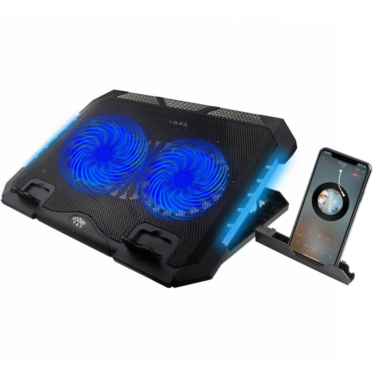 S900 Dual USB Ports Adjustable Height RGB Laptop Cooling Pad Stand