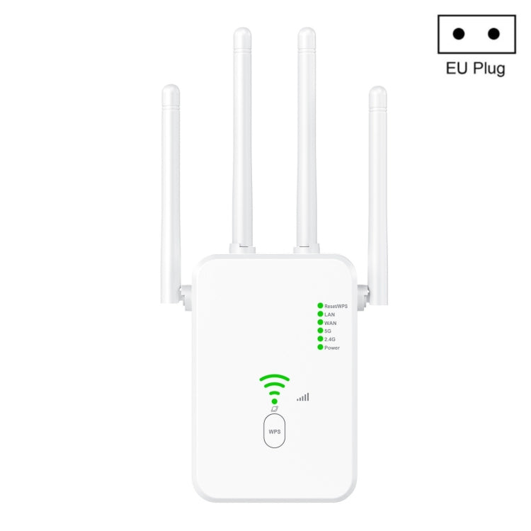 U10 1200Mbps Signal Booster WiFi Extender WiFi Antenna Dual Band 5G Wireless Signal Repeater — US Plug