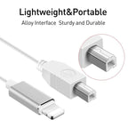 1m 8 Pin to USB-B MIDI Cable for iPad / iPhone — 8 Pin