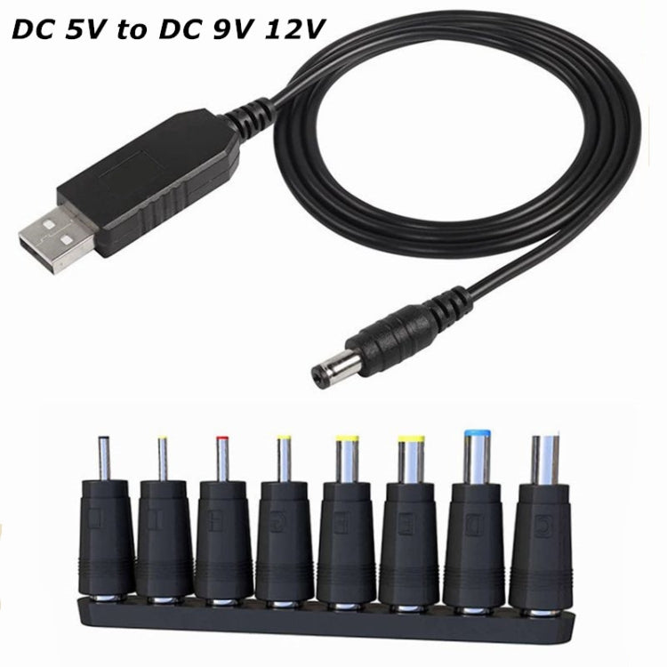 USB Voltage Step Up Converter Cable with 1A Step-up Volt Transformer Power Regulator Cable with LED Display, DC 5V to DC 9V 12V