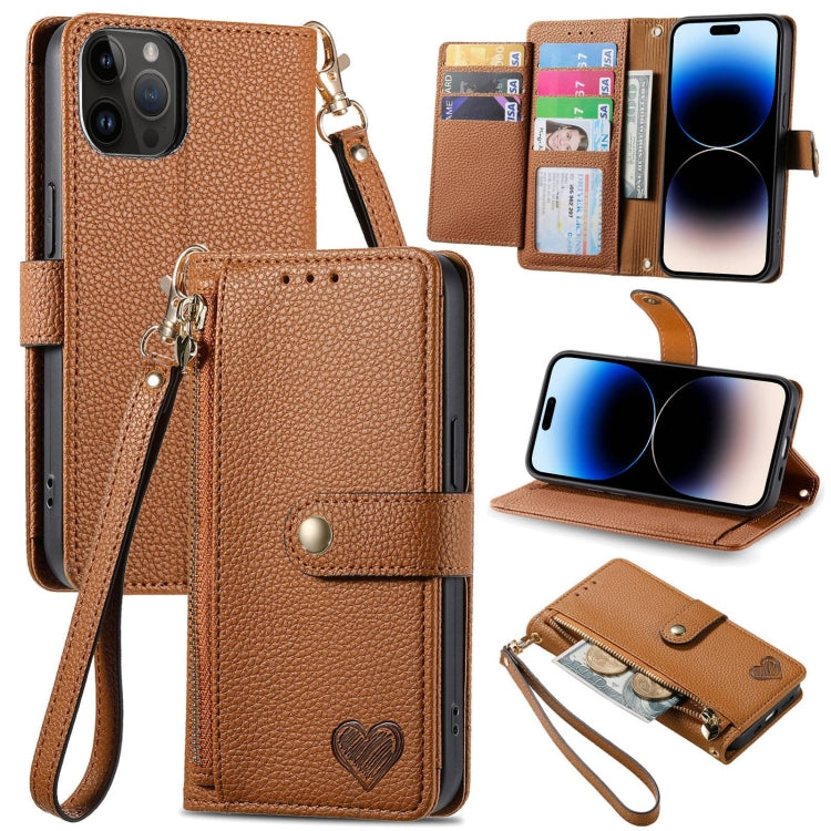 Love Zipper Lanyard Leather Phone Case — view 37