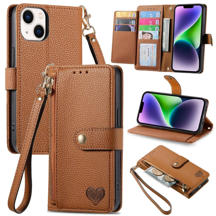 Love Zipper Lanyard Leather Phone Case — view 25