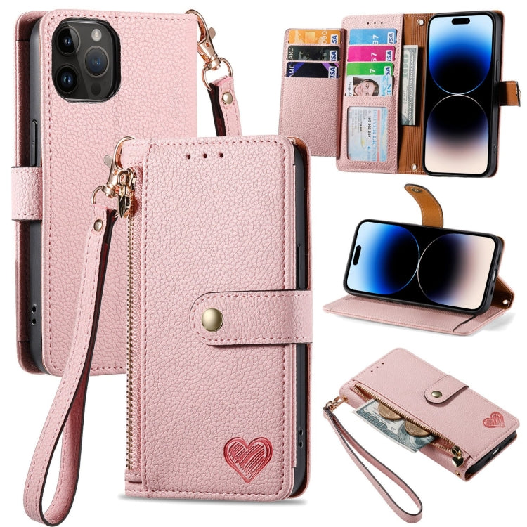 Love Zipper Lanyard Leather Phone Case — view 42