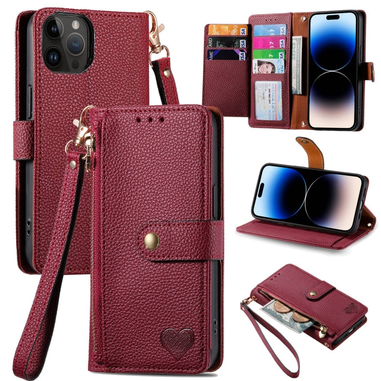 Love Zipper Lanyard Leather Phone Case — view 46
