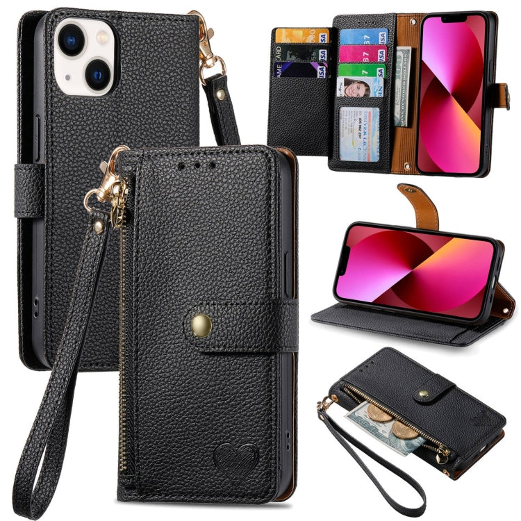 Love Zipper Lanyard Leather Phone Case — Green