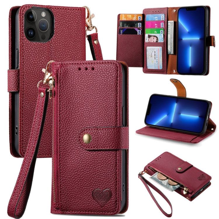 Love Zipper Lanyard Leather Phone Case — view 64