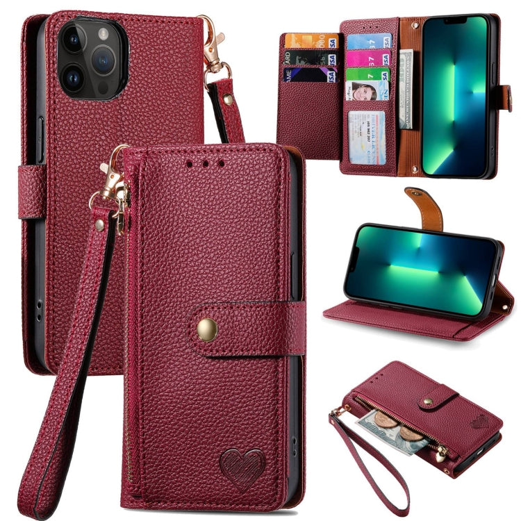 Love Zipper Lanyard Leather Phone Case — view 58