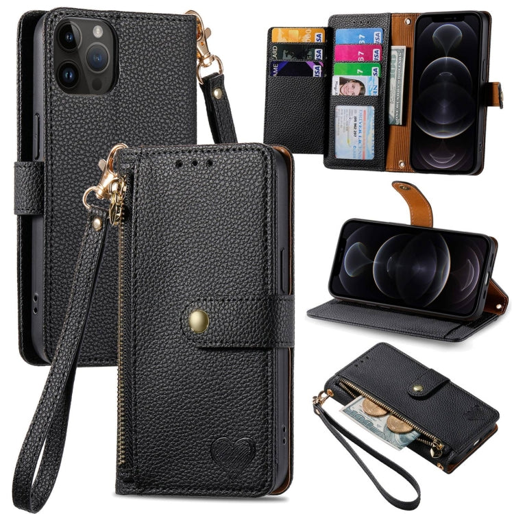 Love Zipper Lanyard Leather Phone Case — view 14