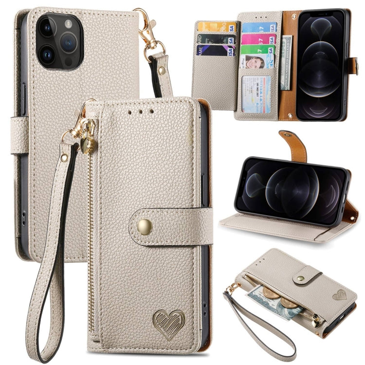 Love Zipper Lanyard Leather Phone Case — view 17