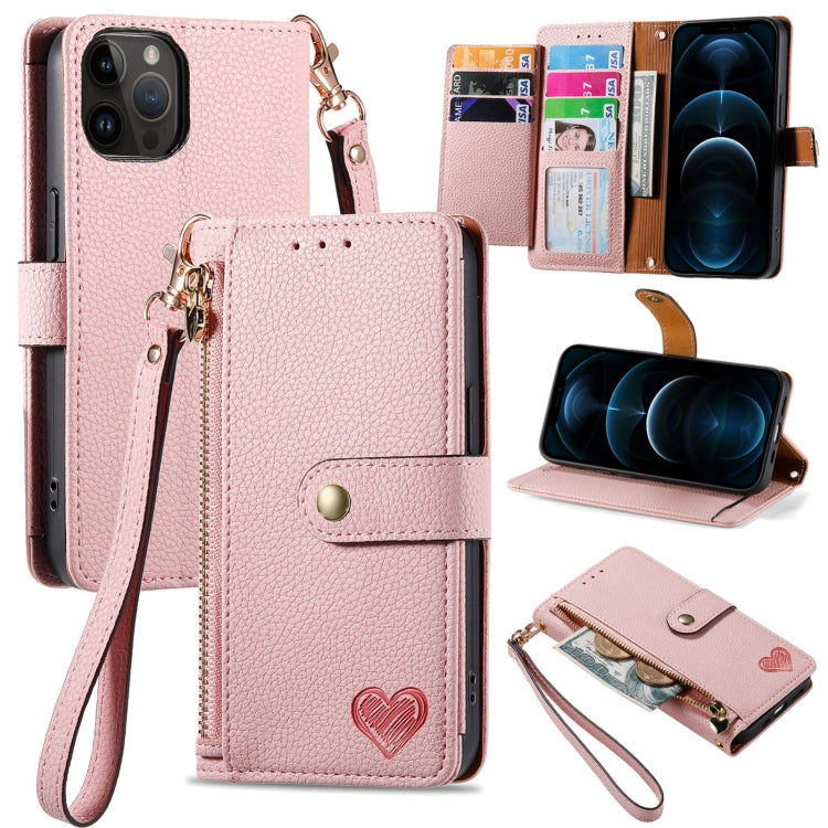 Love Zipper Lanyard Leather Phone Case — view 18