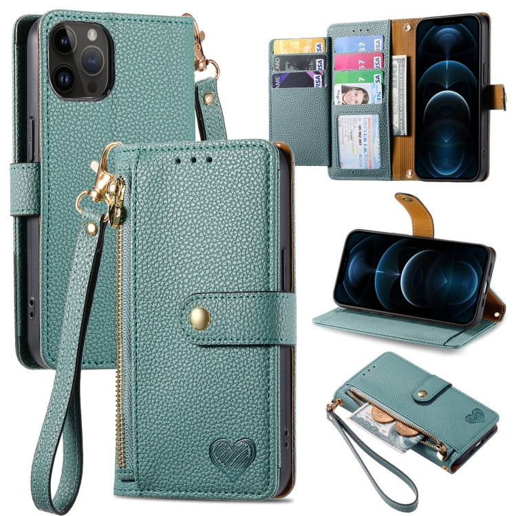 Love Zipper Lanyard Leather Phone Case — view 21