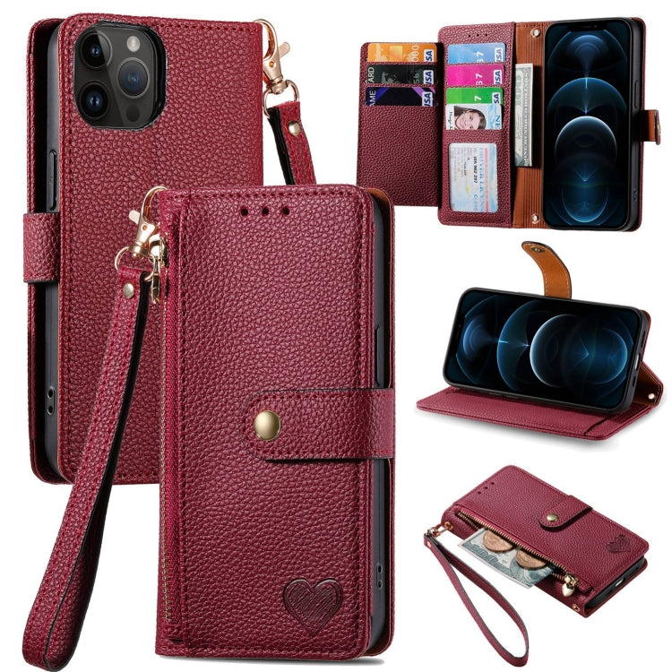 Love Zipper Lanyard Leather Phone Case — view 22