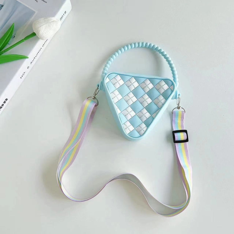 Diamond Shaped Mini Portable Shoulder Bag Silicone Handbag — Pink