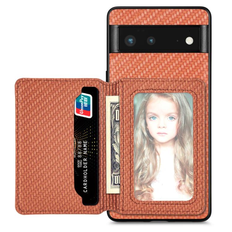 Carbon Fiber Magnetic Card Bag Phone Case
