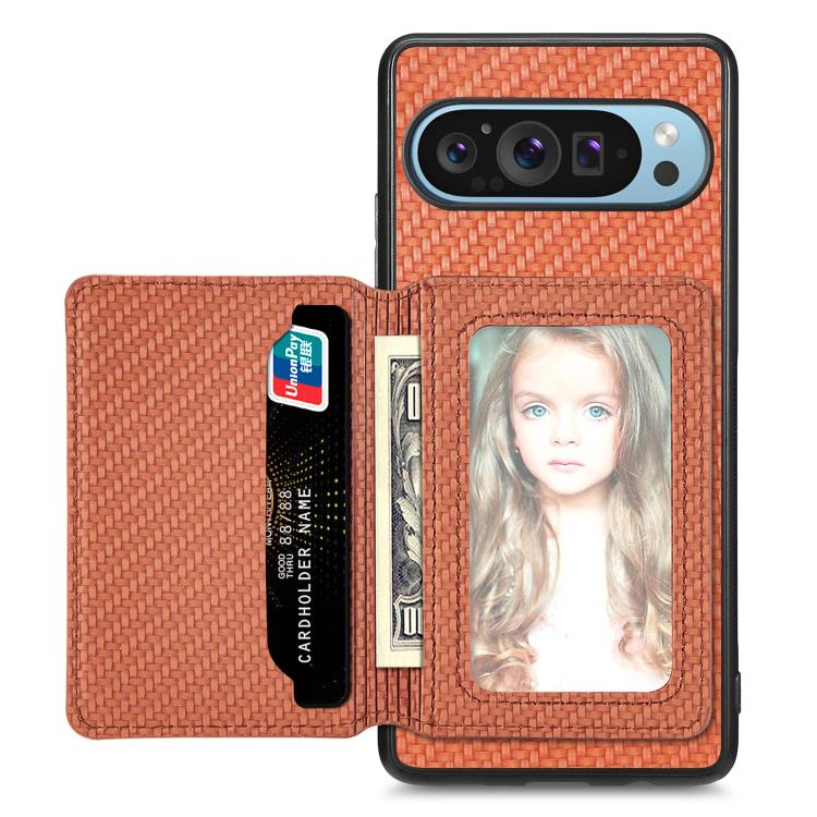 Carbon Fiber Magnetic Card Bag Phone Case