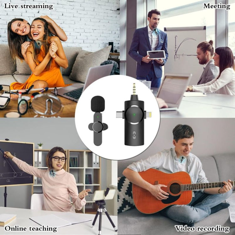 3 in 1 Lavalier Noise Reduction Wireless Microphone for iPhone / iPad / Android / Camera — view 11