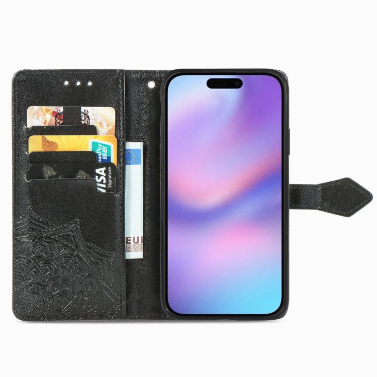Mandala Flower Embossed Leather Phone Case