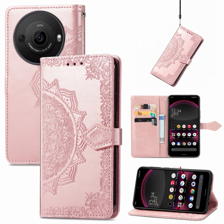 Mandala Flower Embossed Leather Phone Case
