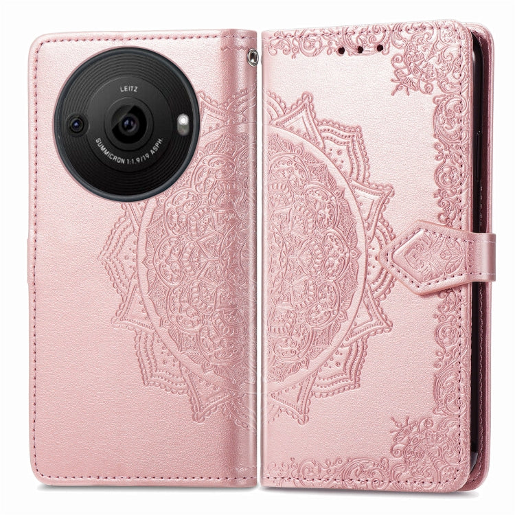 Mandala Flower Embossed Leather Phone Case