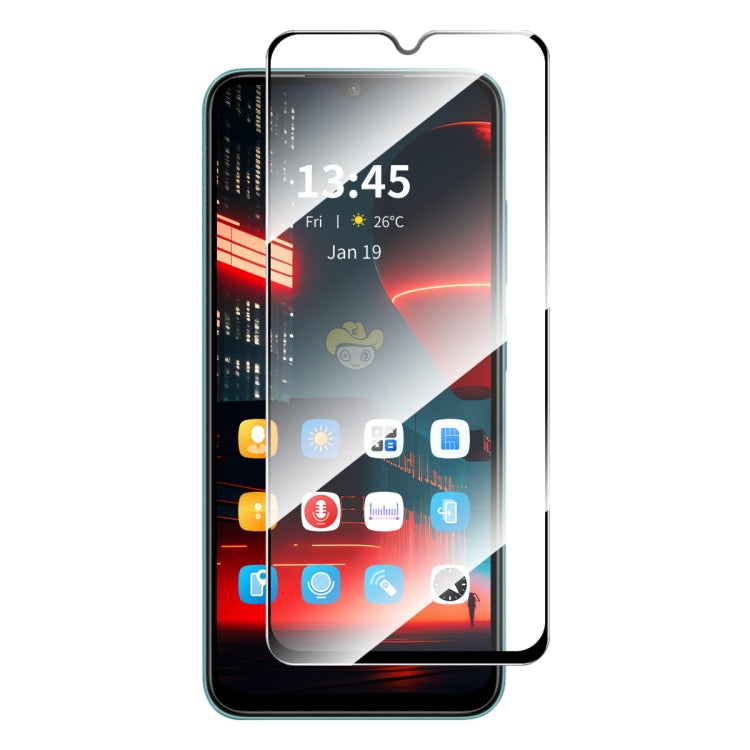 ENKAY Hat-Prince Full Glue High Aluminum-silicon Tempered Glass Film — For Xiaomi Redmi 14C