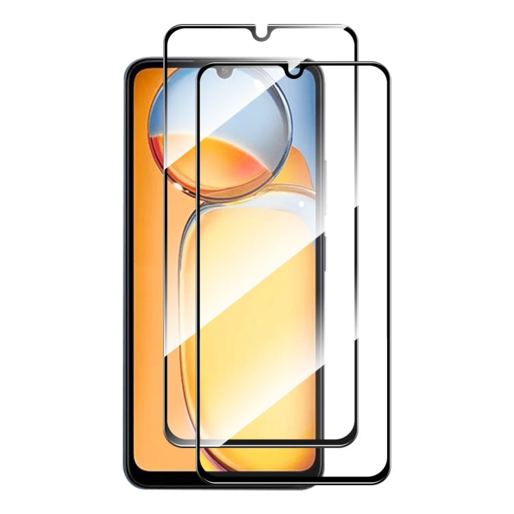 2pcs ENKAY Hat-Prince Full Glue High Aluminum-silicon Tempered Glass Film — For Xiaomi Redmi 12