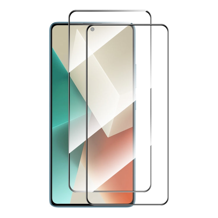 2pcs ENKAY Hat-Prince Full Glue High Aluminum-silicon Tempered Glass Film — For Xiaomi Redmi 12 5G Global