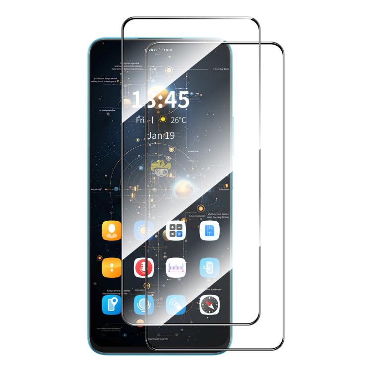 2pcs ENKAY Hat-Prince Full Glue High Aluminum-silicon Tempered Glass Film — For Redmi Note 14 4G 163.25mm