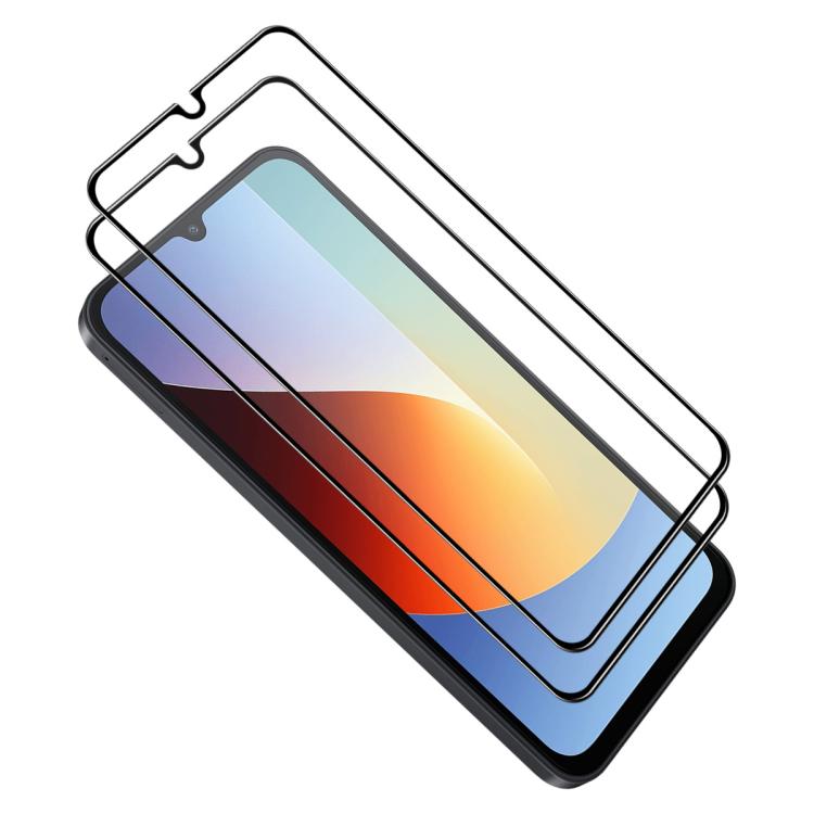2pcs ENKAY Hat-Prince Full Glue High Aluminum-silicon Tempered Glass Film — For Redmi 15C 5G / 4G EU 173mm