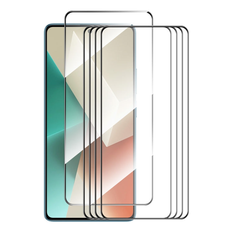 5pcs ENKAY Hat-Prince Full Glue High Aluminum-silicon Tempered Glass Film — For Xiaomi Poco M6 Pro 5G