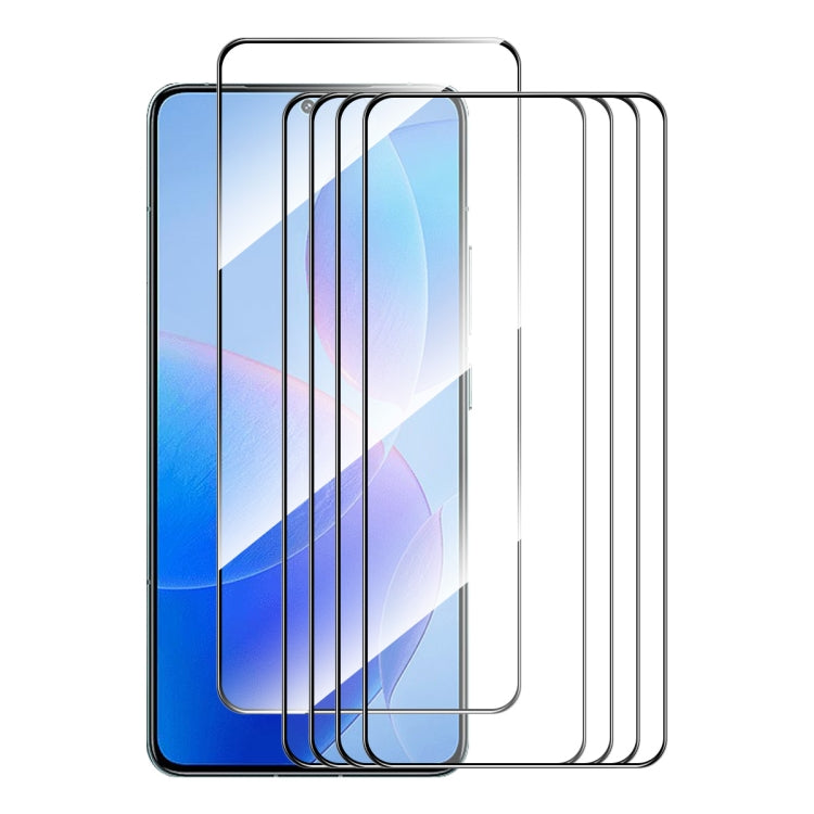 5pcs ENKAY Hat-Prince Full Glue High Aluminum-silicon Tempered Glass Film — For Xiaomi Poco X6