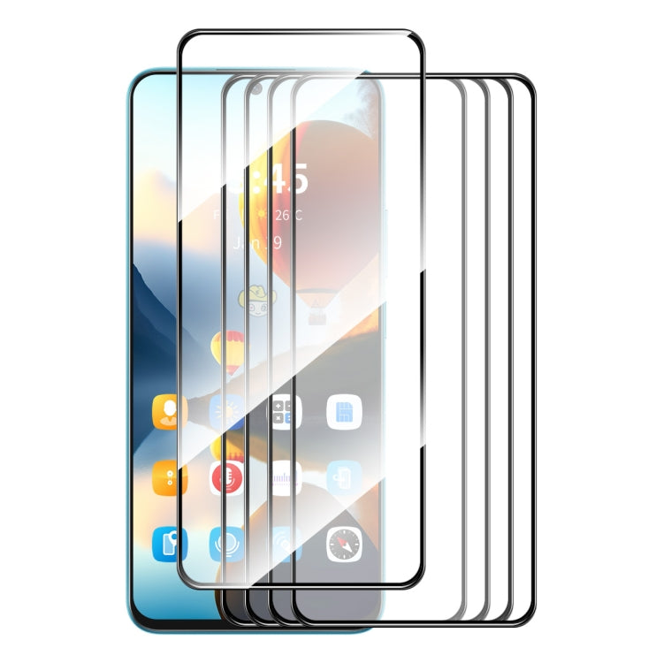 5pcs ENKAY Hat-Prince Full Glue High Aluminum-silicon Tempered Glass Film — For Redmi Note 13 / Note 13 Pro