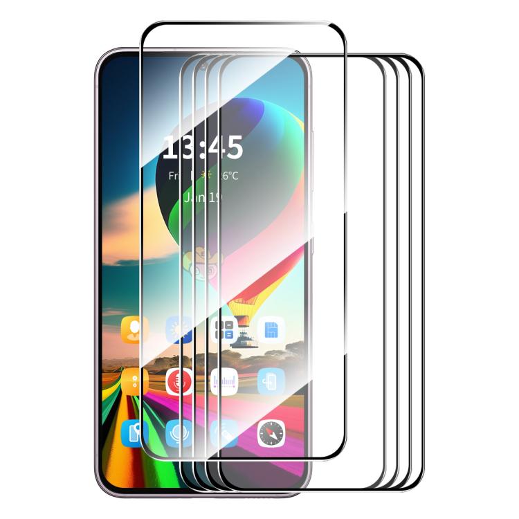 5pcs ENKAY Hat-Prince Full Glue High Aluminum-silicon Tempered Glass Film — For Redmi A4 5G