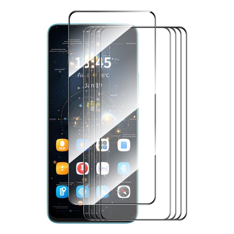 5pcs ENKAY Hat-Prince Full Glue High Aluminum-silicon Tempered Glass Film — For Xiaomi Poco X7 Pro