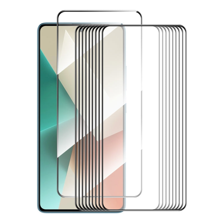10pcs ENKAY Hat-Prince Full Glue High Aluminum-silicon Tempered Glass Film — For Xiaomi Poco M6 Pro 5G