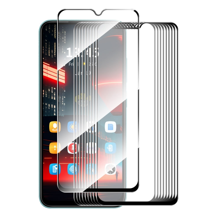 10pcs ENKAY Hat-Prince Full Glue High Aluminum-silicon Tempered Glass Film — For Xiaomi Poco C50 4G