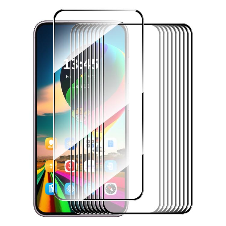 10pcs ENKAY Hat-Prince Full Glue High Aluminum-silicon Tempered Glass Film — For Redmi A4 5G