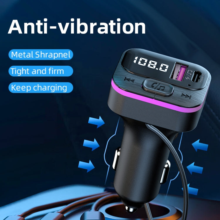 CS3 With 3 Charging Cables 66W Car Charger MP3 Player Bluetooth FM Transmitter — view 6