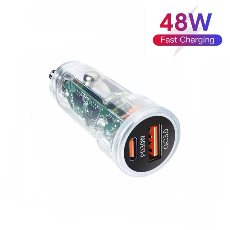 P35 48W PD30W+QC3.0 18W USB Transparent Car Quick Charge — P35 (Transparent)