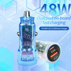 P35 48W PD30W+QC3.0 18W USB Transparent Car Quick Charge — Transparent