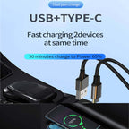 P35 48W PD30W+QC3.0 18W USB Transparent Car Quick Charge — Transparent Blue