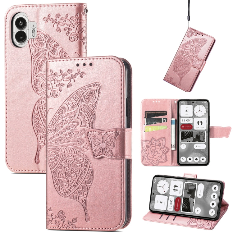 Butterfly Love Flower Embossed Leather Phone Case