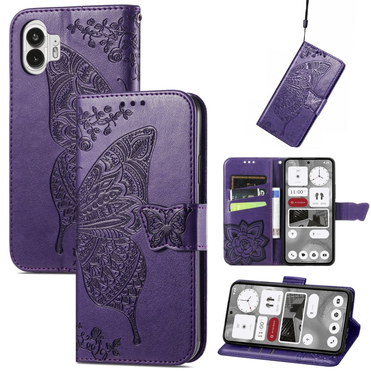 Butterfly Love Flower Embossed Leather Phone Case
