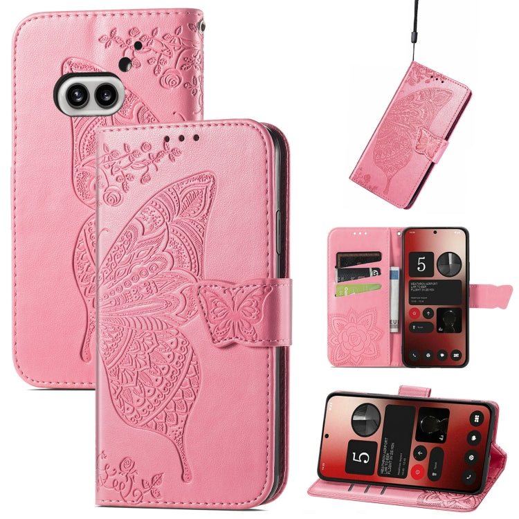 Butterfly Love Flower Embossed Leather Phone Case