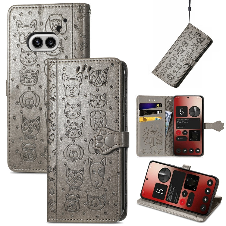 Cat and Dog Embossed Leather Phone Case