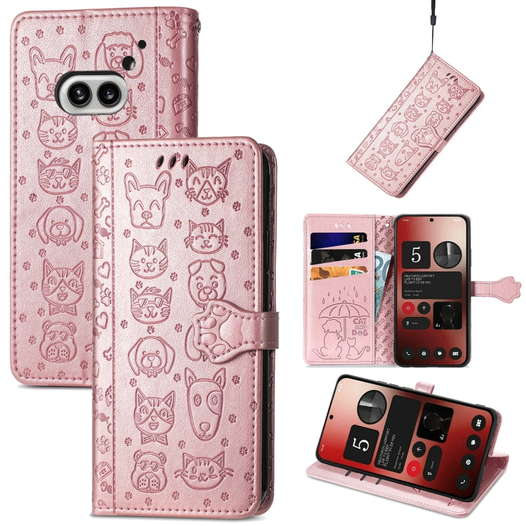Cat and Dog Embossed Leather Phone Case