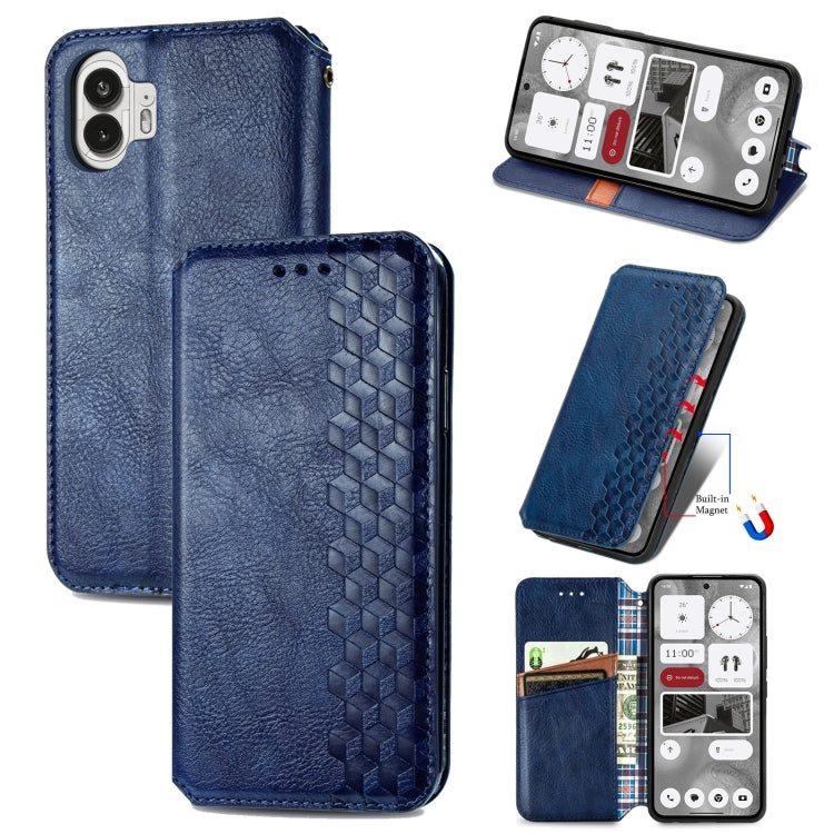Cubic Grid Pressed Magnetic Leather Phone Case