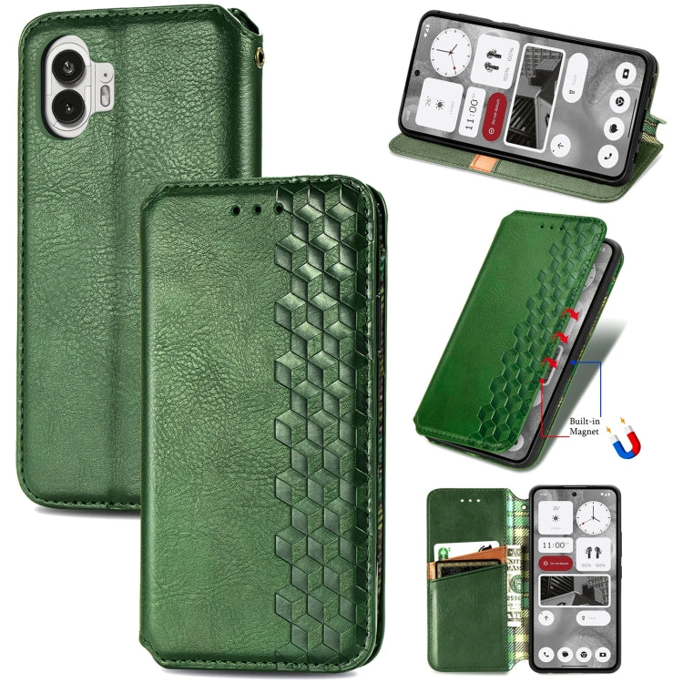 Cubic Grid Pressed Magnetic Leather Phone Case