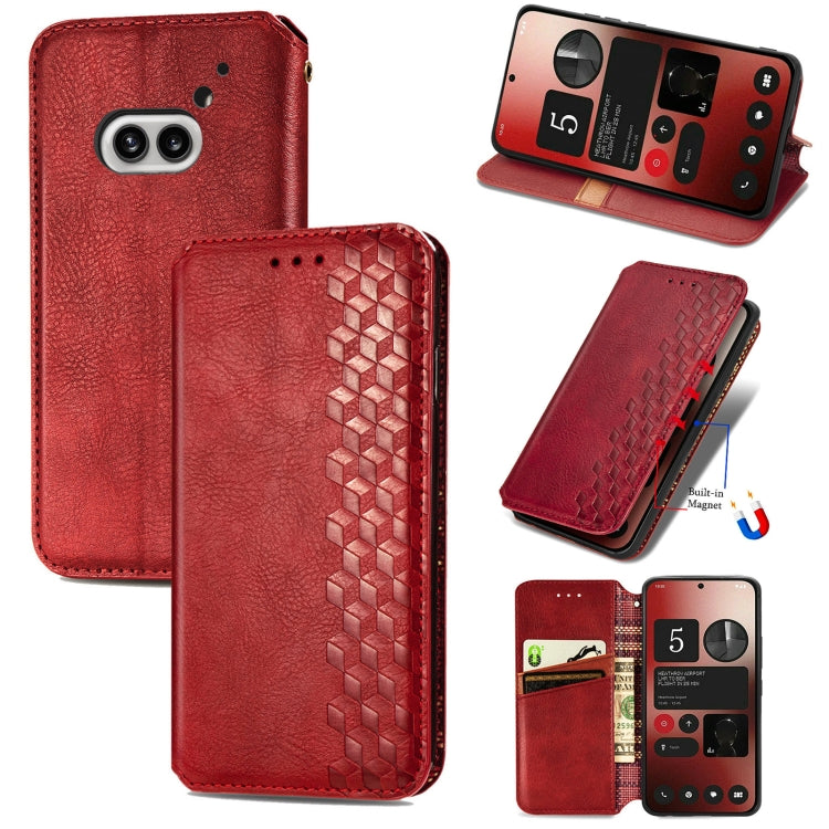 Cubic Grid Pressed Magnetic Leather Phone Case