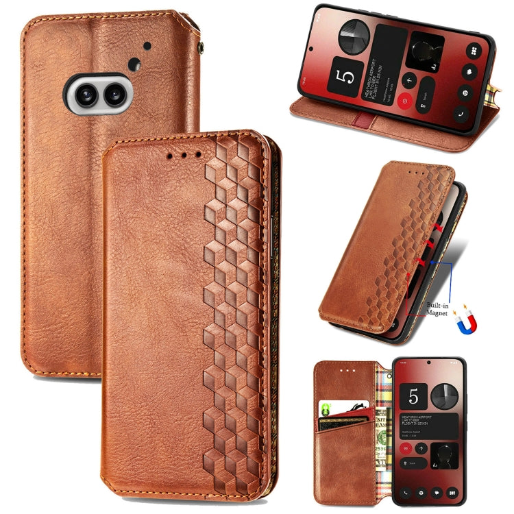 Cubic Grid Pressed Magnetic Leather Phone Case